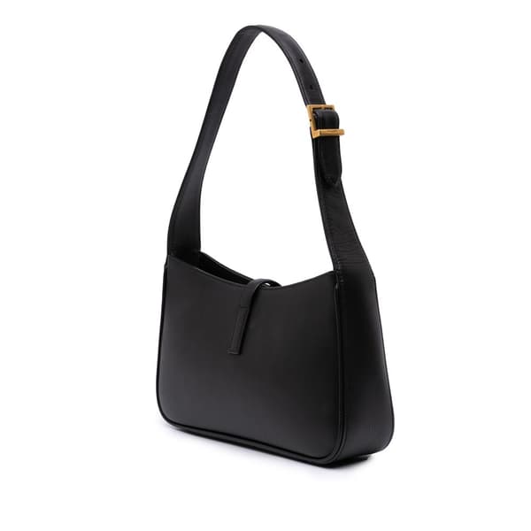 Pre-owned Saint Laurent Smooth Calfskin Le 5 a 7 Hobo Black