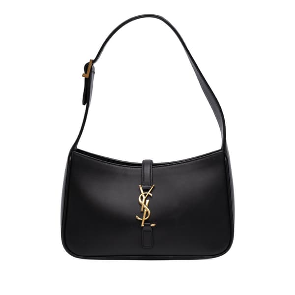 Pre-owned Saint Laurent Smooth Calfskin Le 5 a 7 Hobo Black