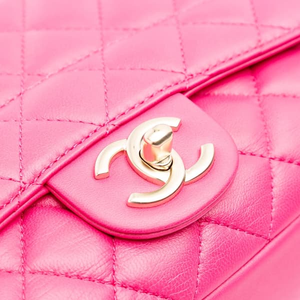 Pre-owned Chanel Medium Quilted Lambskin Mademoiselle Chic Flap Pink