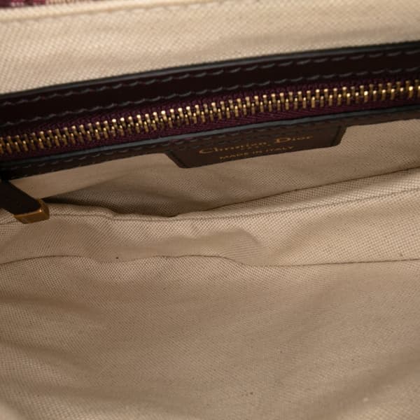 Pre-owned Dior Oblique Canvas Saddle Bag Red