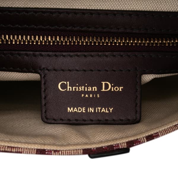 Pre-owned Dior Oblique Canvas Saddle Bag Red