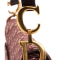 Miniatyrbild 7 av 10: Pre-owned Dior Oblique Canvas Saddle Bag Red