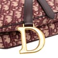 Miniatyrbild 8 av 10: Pre-owned Dior Oblique Canvas Saddle Bag Red