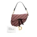 Miniatyrbild 10 av 10: Pre-owned Dior Oblique Canvas Saddle Bag Red