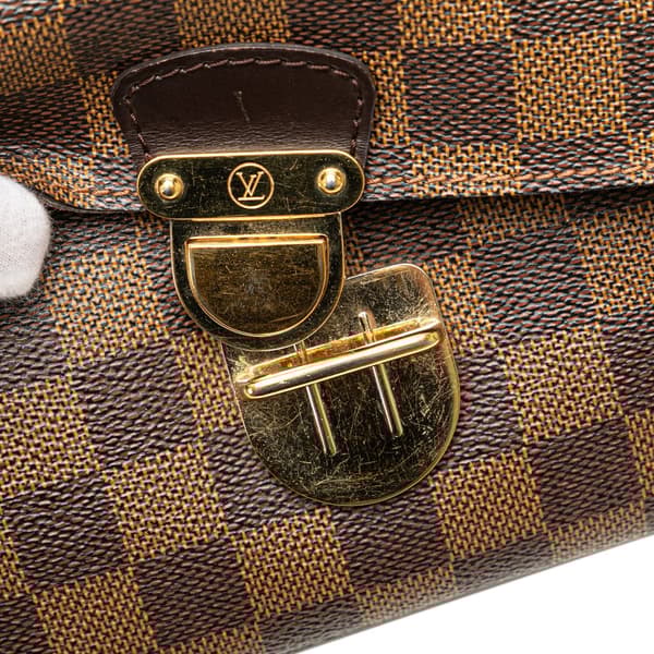 Pre-owned Louis Vuitton Damier Ebene Ravello GM Brown