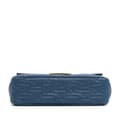 Miniatyrbillede 3 af 10: Pre-owned Fendi Large Zucca Embossed Leather Baguette Shoulder Bag Blue