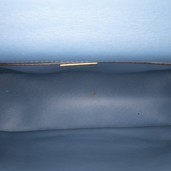 Pre-owned Fendi Large Zucca Embossed Leather Baguette Shoulder Bag Blue