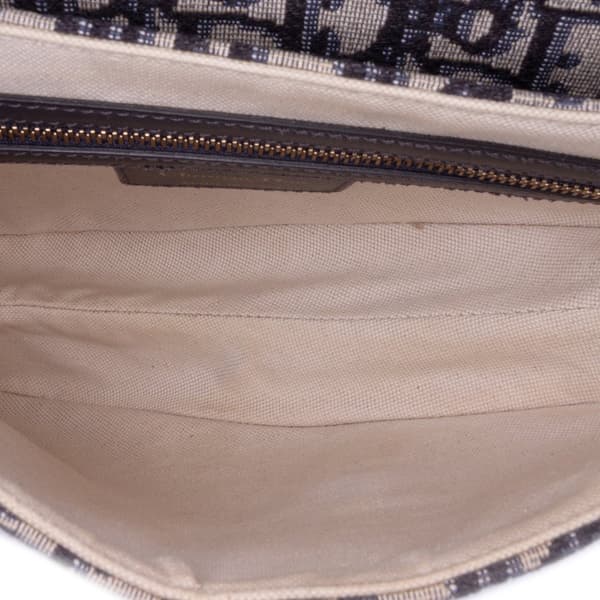 Pre-owned Dior Oblique Canvas Saddle Bag Blue
