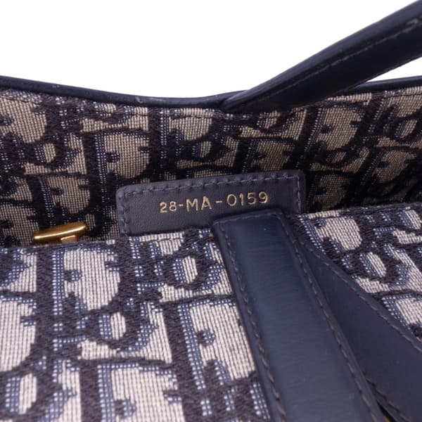 Pre-owned Dior Oblique Canvas Saddle Bag Blue