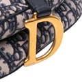 Miniatyrbild 7 av 10: Pre-owned Dior Oblique Canvas Saddle Bag Blue