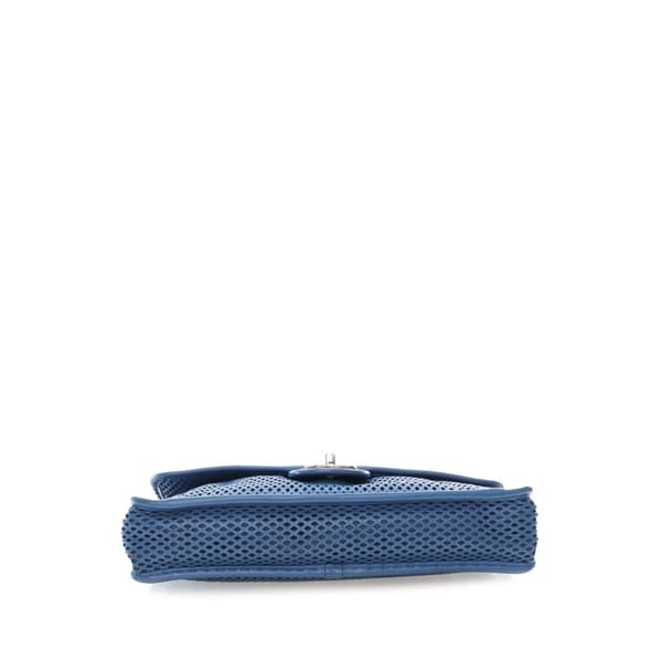 Pre-owned Chanel Medium Perforated Calfskin Up In The Air Flap Blue