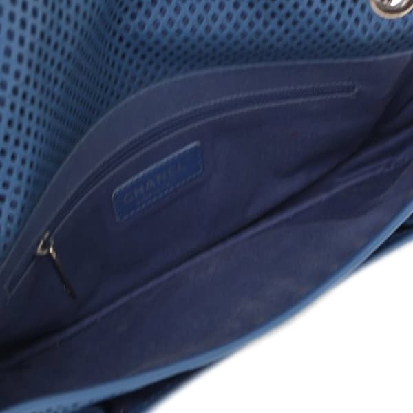 Pre-owned Chanel Medium Perforated Calfskin Up In The Air Flap Blue