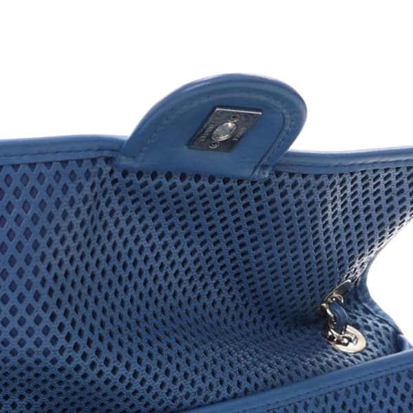 Pre-owned Chanel Medium Perforated Calfskin Up In The Air Flap Blue