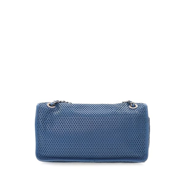 Pre-owned Chanel Medium Perforated Calfskin Up In The Air Flap Blue