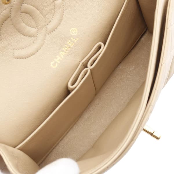 Pre-owned Chanel Small Classic Lambskin Double Flap Brown