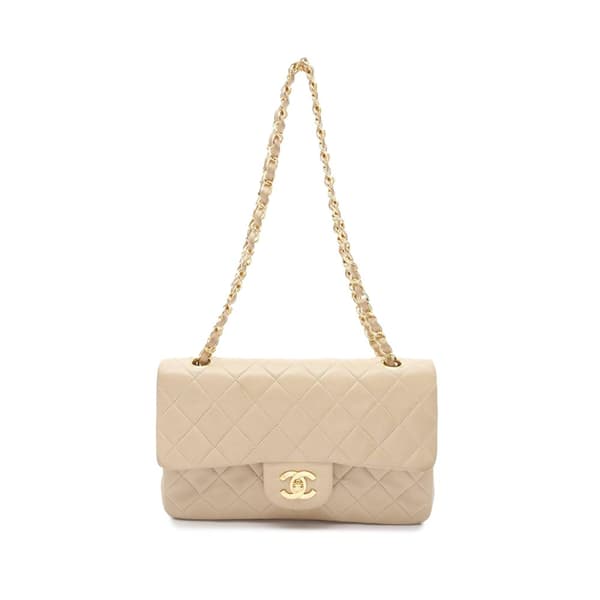 Pre-owned Chanel Small Classic Lambskin Double Flap Brown