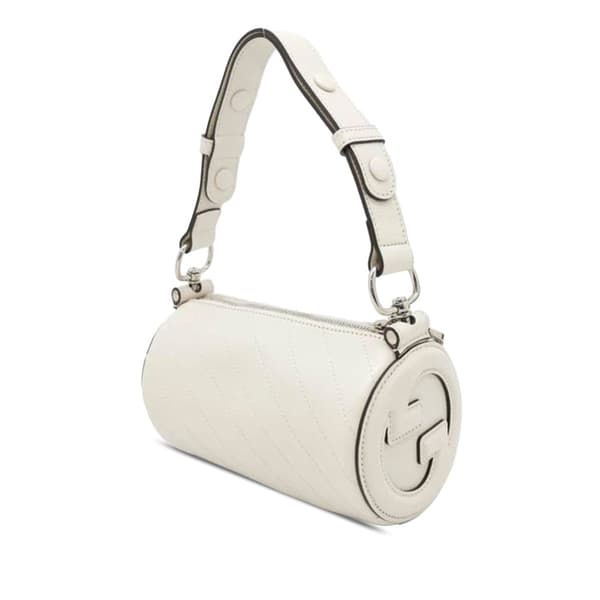 Pre-owned Gucci Mini Leather Blondie Shoulder Bag White