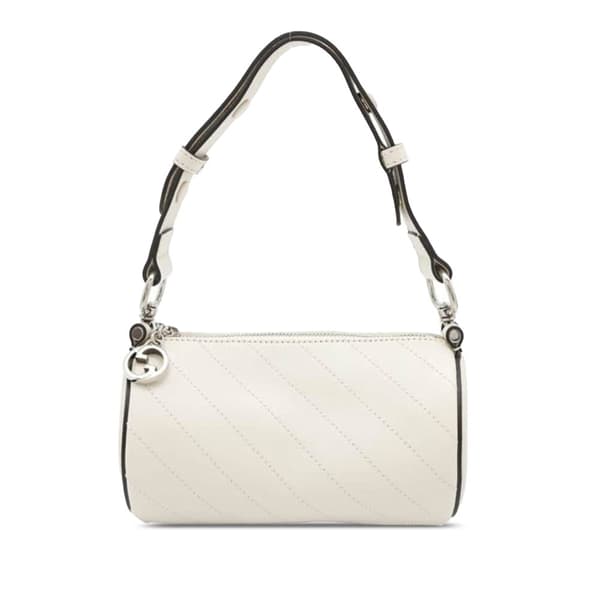 Pre-owned Gucci Mini Leather Blondie Shoulder Bag White