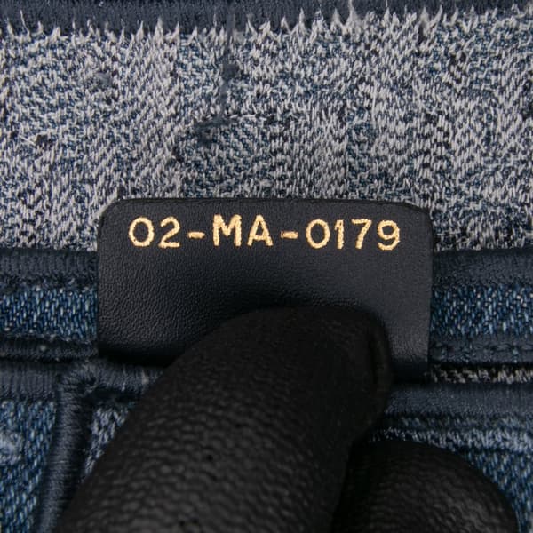 Pre-owned Dior Oblique Embroidered Denim Saddle Bag Blue