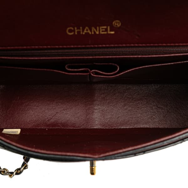 Pre-owned Chanel Medium Tall Classic Lambskin Double Flap Black