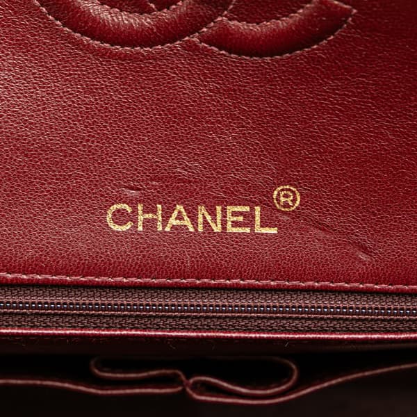 Pre-owned Chanel Medium Tall Classic Lambskin Double Flap Black