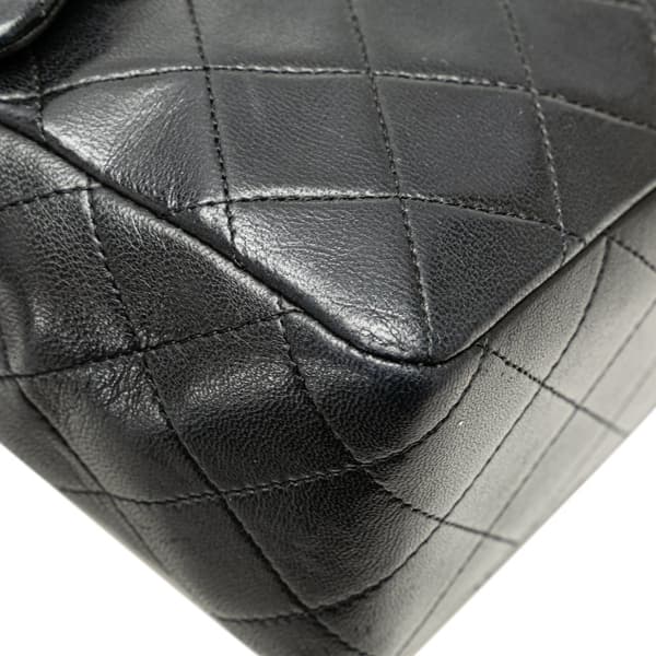 Pre-owned Chanel Medium Tall Classic Lambskin Double Flap Black