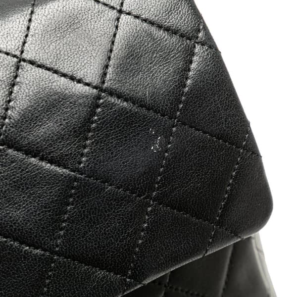 Pre-owned Chanel Medium Tall Classic Lambskin Double Flap Black