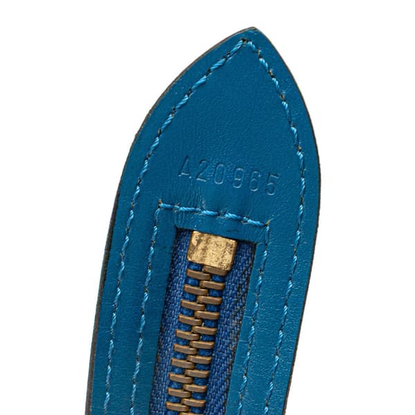 Pre-owned Louis Vuitton Epi Saint Jacques GM Long Strap Blue