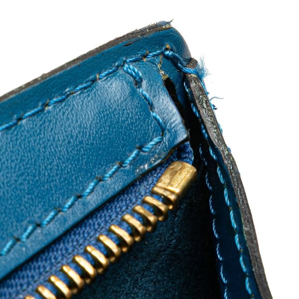 Pre-owned Louis Vuitton Epi Saint Jacques GM Long Strap Blue
