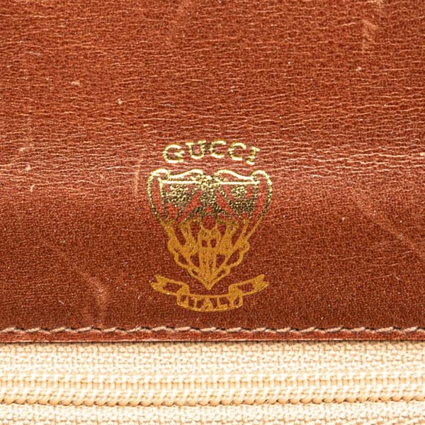 Pre-owned Gucci Micro GG Coated Canvas Web Shoulder Bag Brown