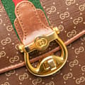 Miniatyrbild 8 av 10: Pre-owned Gucci Micro GG Coated Canvas Web Shoulder Bag Brown