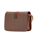 Miniatyrbild 2 av 10: Pre-owned Gucci Micro GG Coated Canvas Web Shoulder Bag Brown