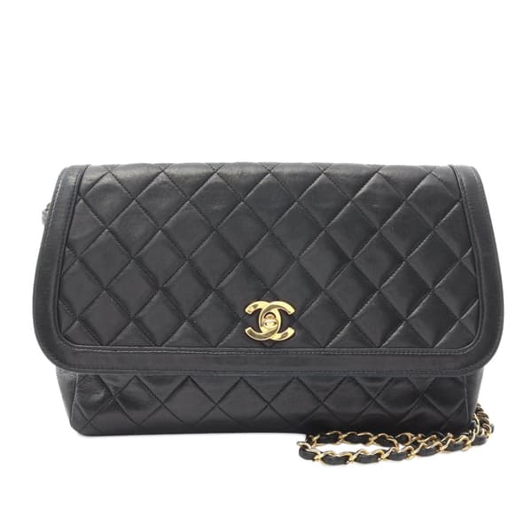 Pre-owned Chanel Medium CC Quilted Lambskin Single Flap Black