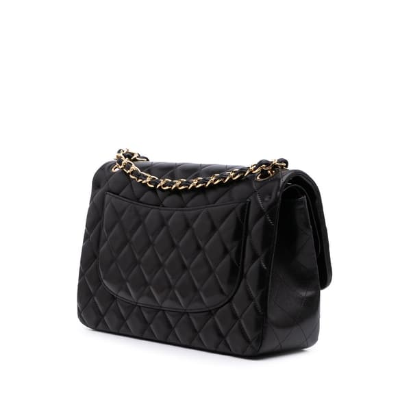 Pre-owned Chanel Jumbo Classic Lambskin Double Flap Black