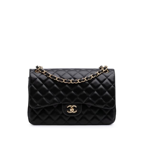 Pre-owned Chanel Jumbo Classic Lambskin Double Flap Black
