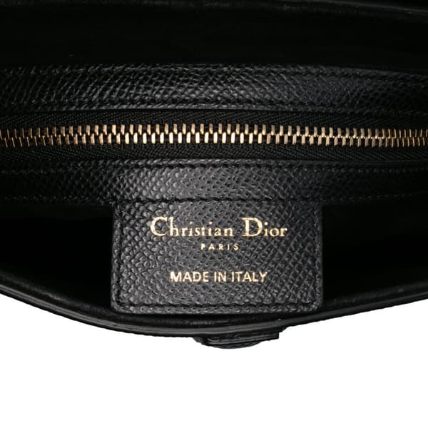 Pre-owned Dior Grained Calfskin Saddle Bag Black