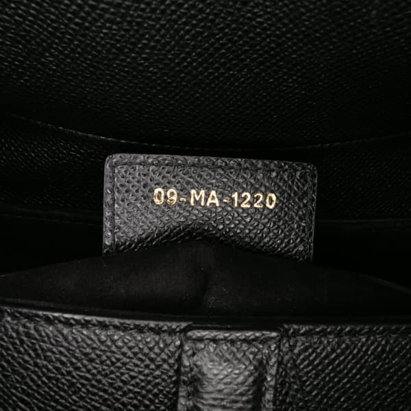Pre-owned Dior Grained Calfskin Saddle Bag Black