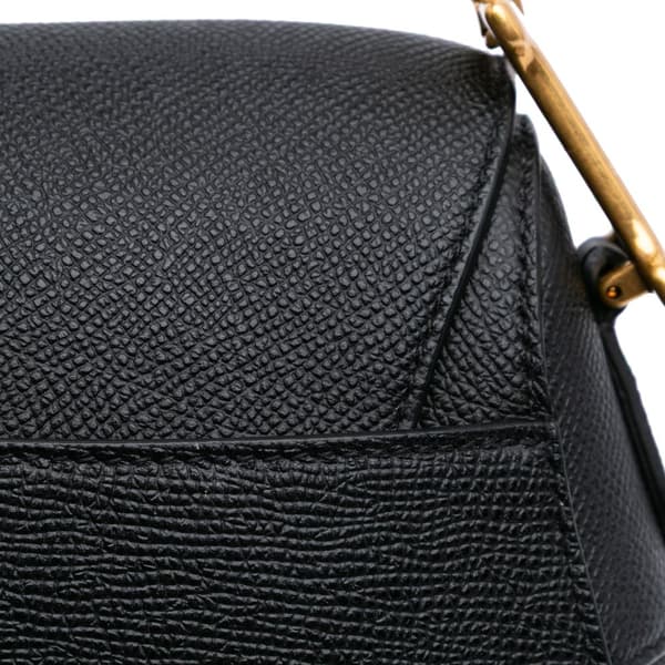 Pre-owned Dior Grained Calfskin Saddle Bag Black