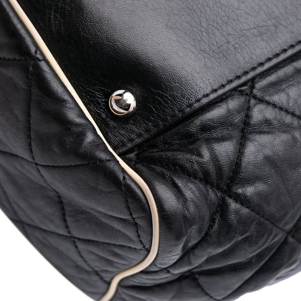 Pre-owned Chanel Quilted Lambskin East West Accordion Flap Black