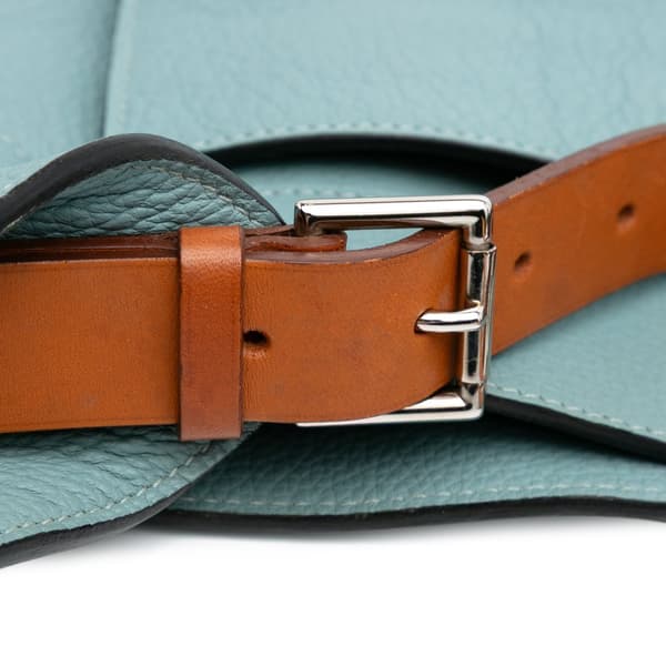 Pre-owned Hermès Clemence Marwari PM Blue