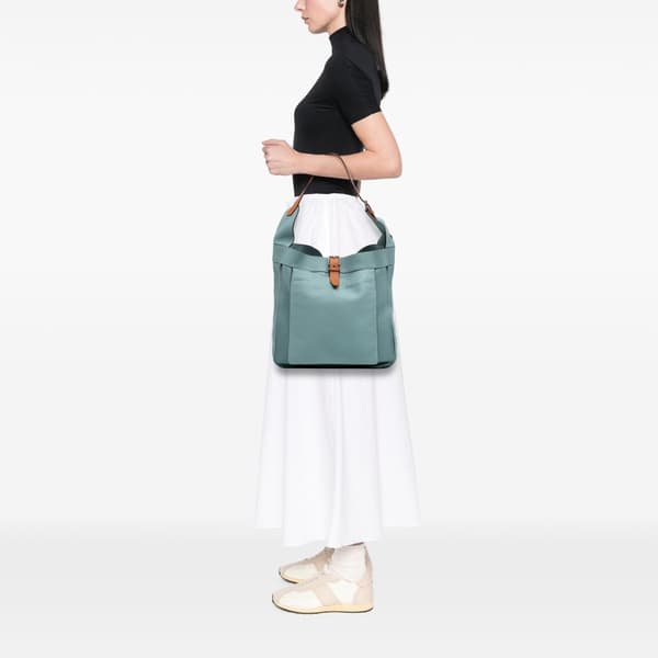 Pre-owned Hermès Clemence Marwari PM Blue