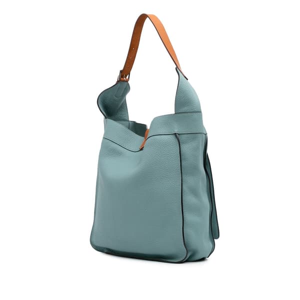 Pre-owned Hermès Clemence Marwari PM Blue