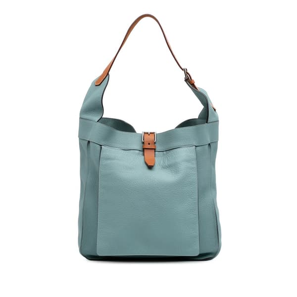 Pre-owned Hermès Clemence Marwari PM Blue
