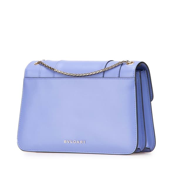 Pre-owned Bvlgari Medium Calfskin Serpenti Forever Shoulder Bag Purple