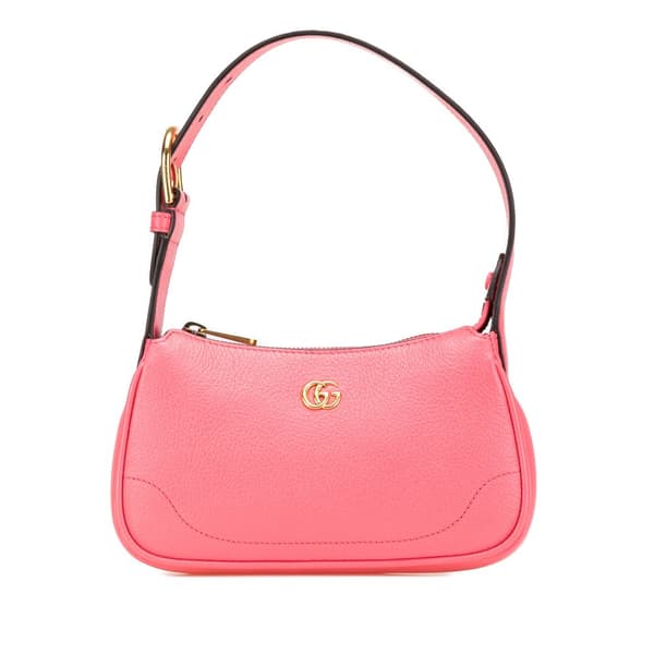 Pre-owned Gucci Mini Leather Aphrodite Shoulder Bag Pink