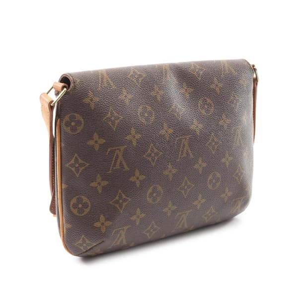 Pre-owned Louis Vuitton Monogram Musette Tango Short Strap Brown