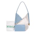 Miniatyrbilde 9 av 9: Pre-owned Bottega Veneta Small Nappa and Canvas Intrecciato Solstice Shoulder Bag Blue