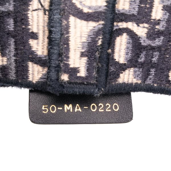 Pre-owned Dior Oblique Canvas Embroidered Saddle Bag Blue