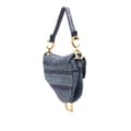 Miniatyrbilde 2 av 10: Pre-owned Dior Oblique Embroidered Denim Saddle Bag Blue
