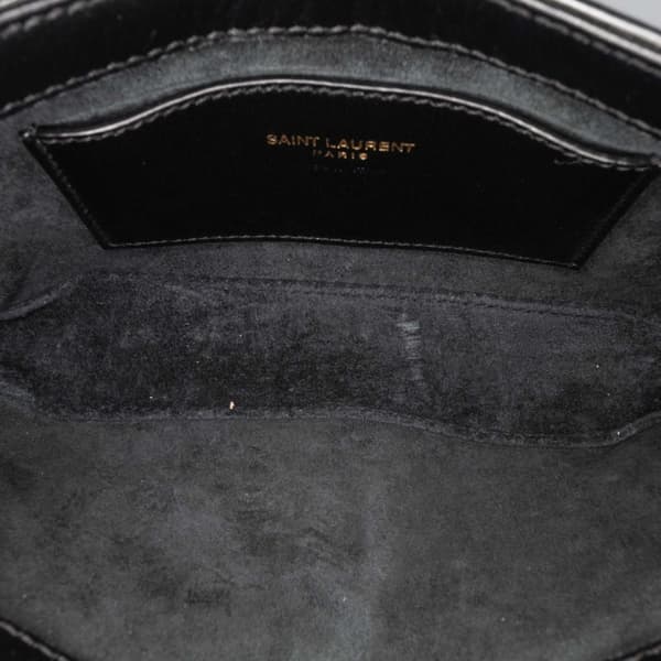 Pre-owned Saint Laurent Mini Calfskin Le 5 a 7 Bag Black
